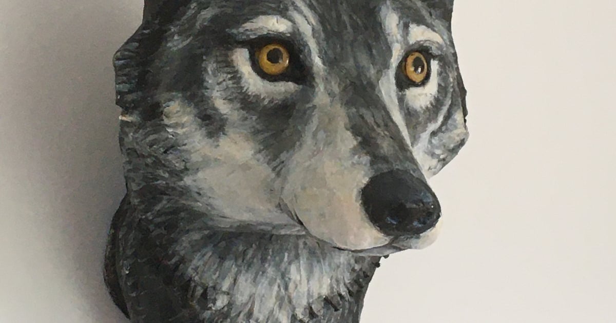 Paper Mache Wolf Head Victoria Stanway Artist